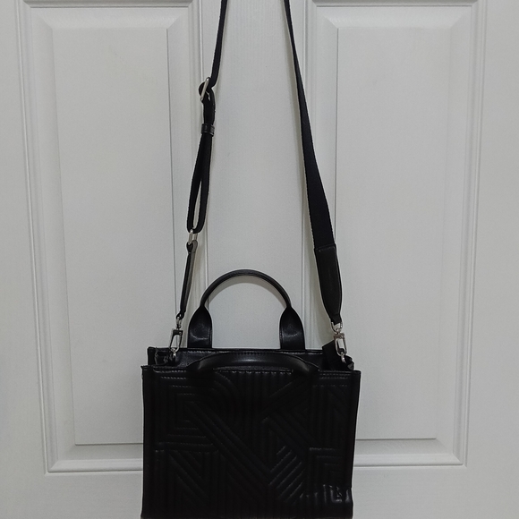 DKNY Black Quilted Logo Tote - Picture 9 of 11